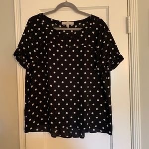 Loft - Black/White Polka Dot Blouse